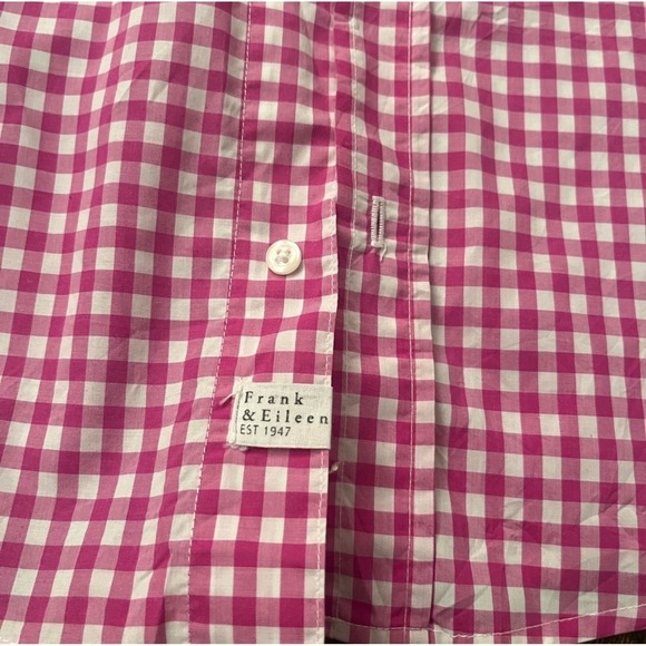 Frank & Eileen Gingham Button Down Shirt Pink White - Large - Picture 3 of 4